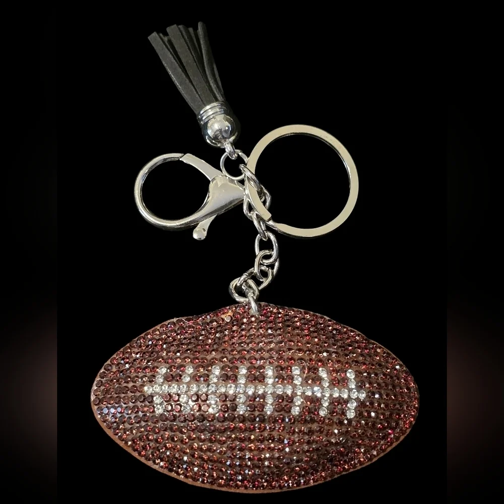 Jets Football Bag Charm / Keychain – Double-Sided with Rhinestones